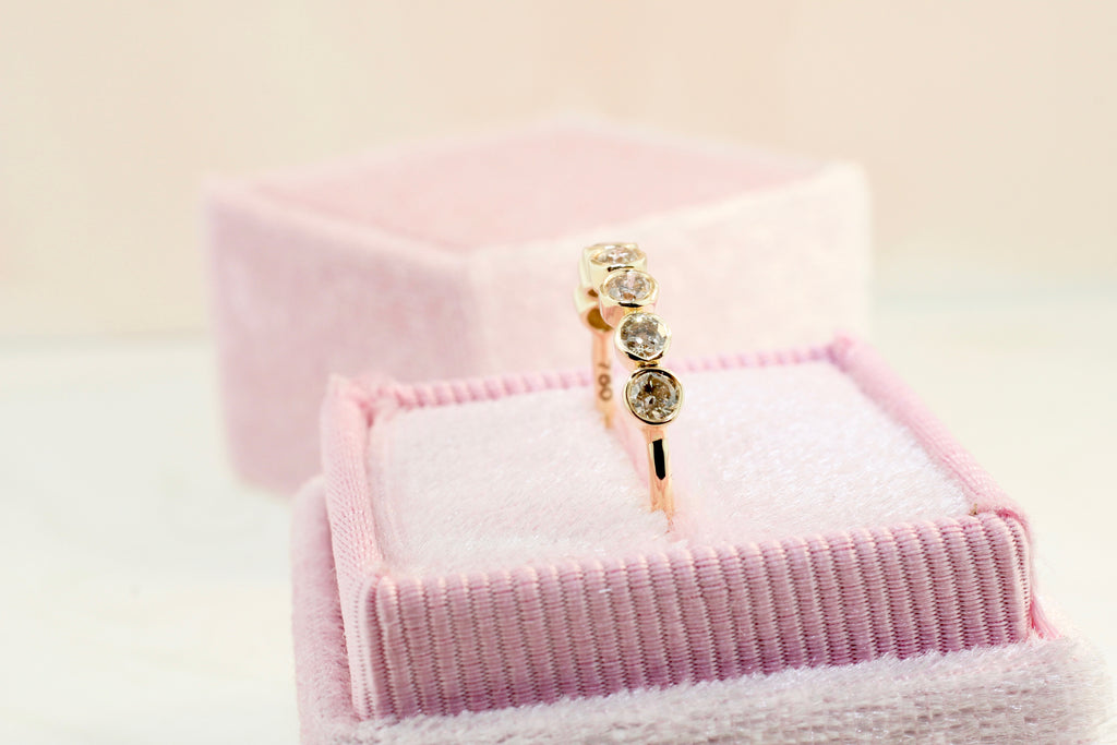 Neci Half Eternity Colored Diamond Ring-Rings-Nari Fine Jewels-Nari Fine Jewels