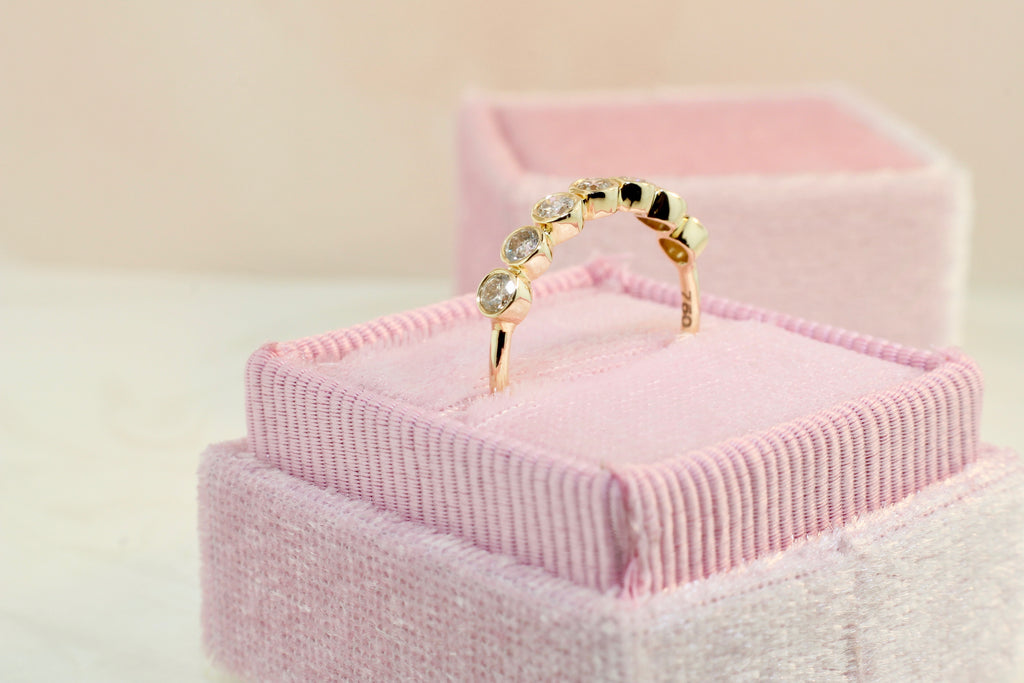Neci Half Eternity Colored Diamond Ring-Rings-Nari Fine Jewels-Nari Fine Jewels