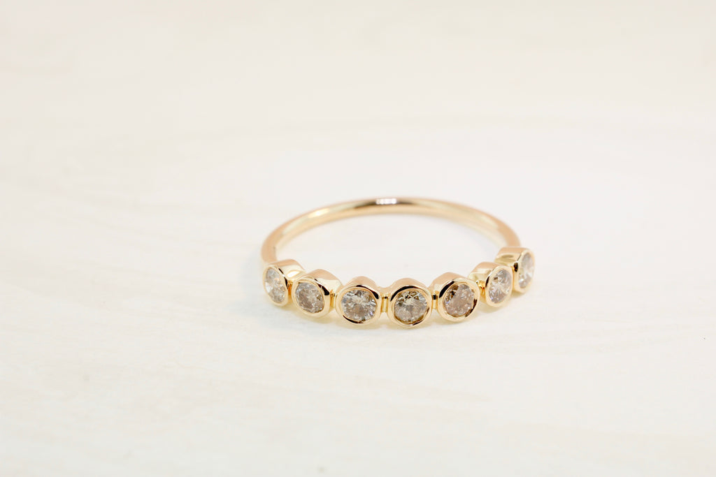 Neci Half Eternity Colored Diamond Ring-Rings-Nari Fine Jewels-Nari Fine Jewels