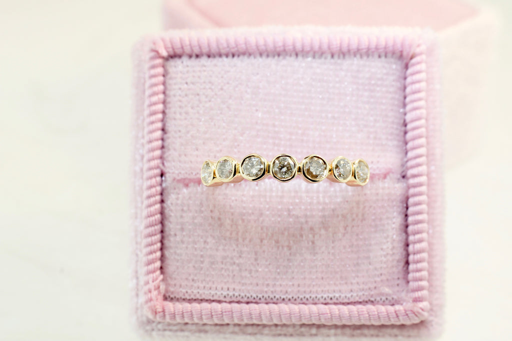 Neci Half Eternity Colored Diamond Ring-Rings-Nari Fine Jewels-Nari Fine Jewels