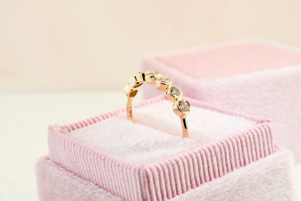 Neci Half Eternity Colored Diamond Ring-Rings-Nari Fine Jewels-Nari Fine Jewels