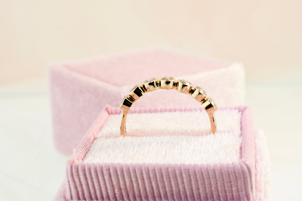 Neci Half Eternity Colored Diamond Ring-Rings-Nari Fine Jewels-Nari Fine Jewels