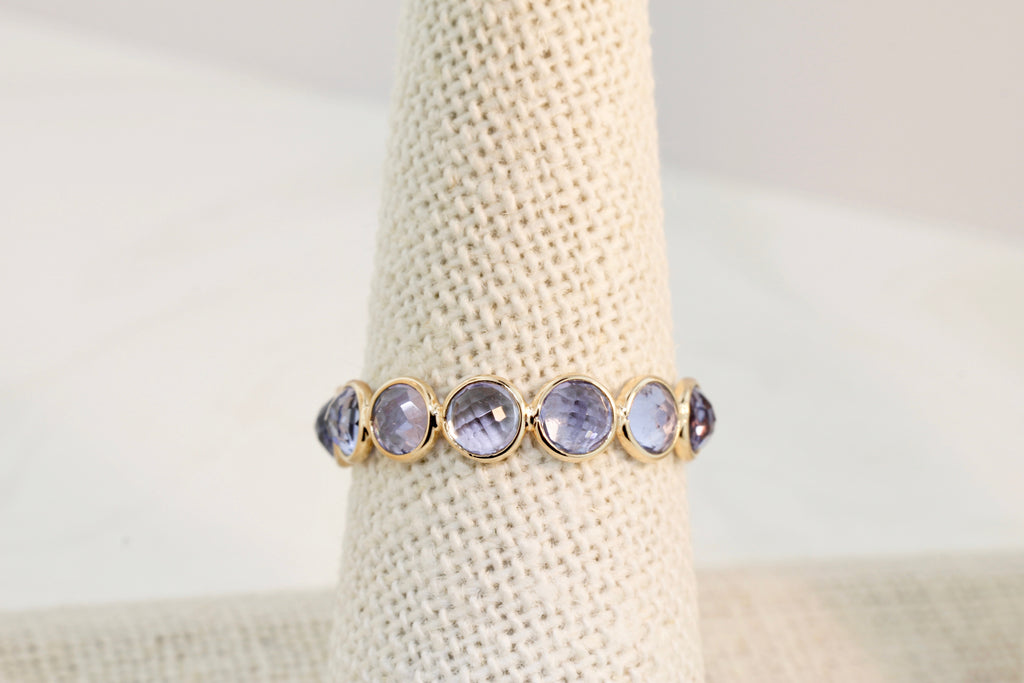 Aiyana Tanzanite Round Checker Cut Eternity Ring-Rings-Nari Fine Jewels-Nari Fine Jewels