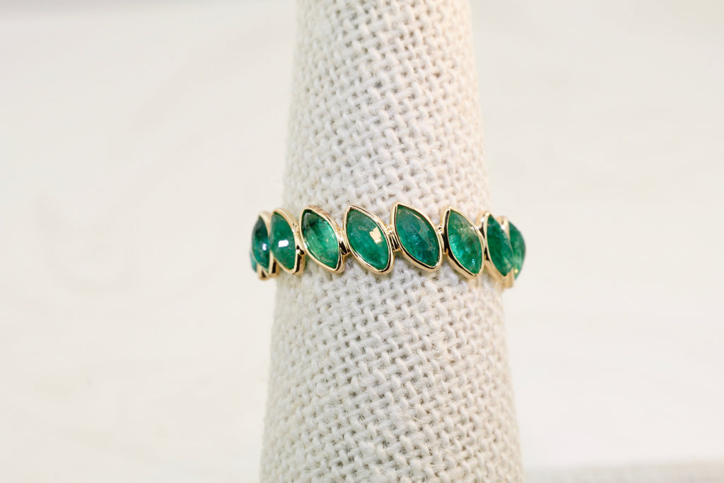 Aiyana Emerald Marquise Eternity Ring-Rings-Nari Fine Jewels-Nari Fine Jewels