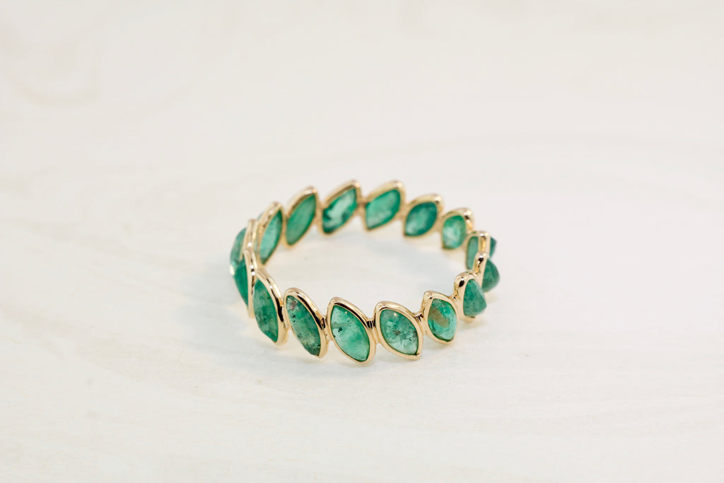 Aiyana Emerald Marquise Eternity Ring-Rings-Nari Fine Jewels-Nari Fine Jewels