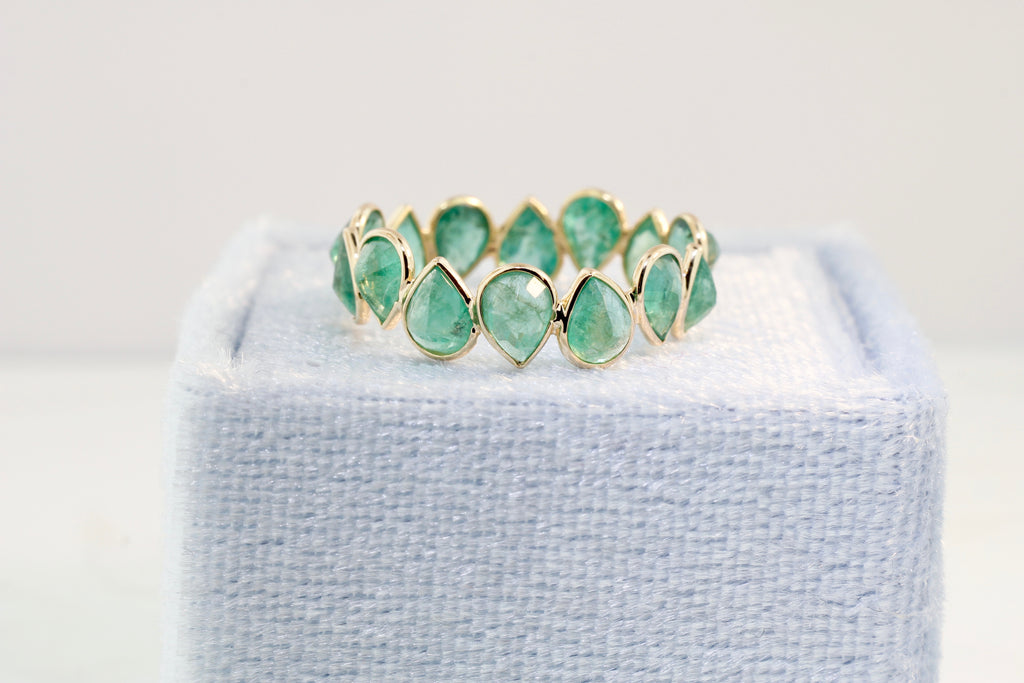 Aiyana Emerald Pear Eternity Ring-Rings-Nari Fine Jewels-Nari Fine Jewels