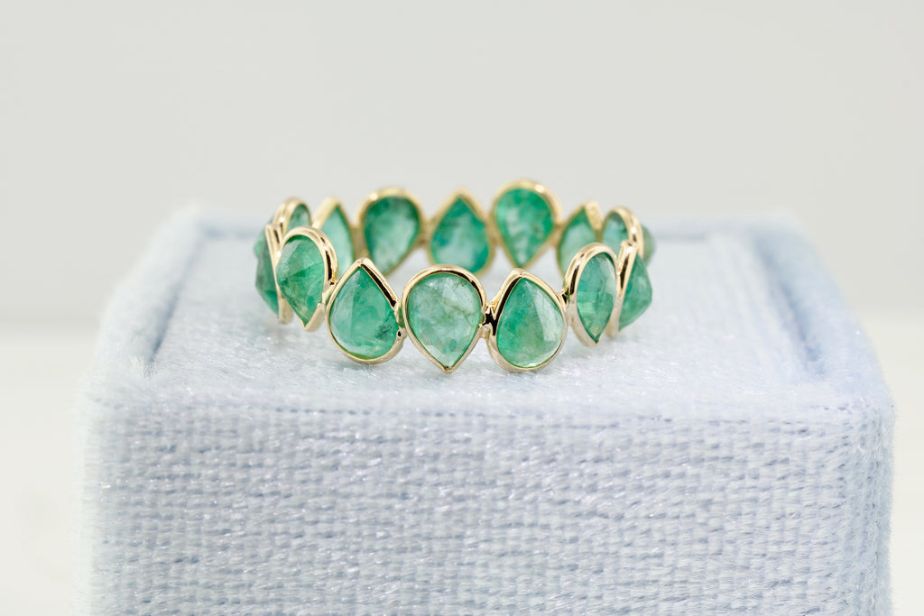 Aiyana Emerald Pear Eternity Ring-Rings-Nari Fine Jewels-Nari Fine Jewels