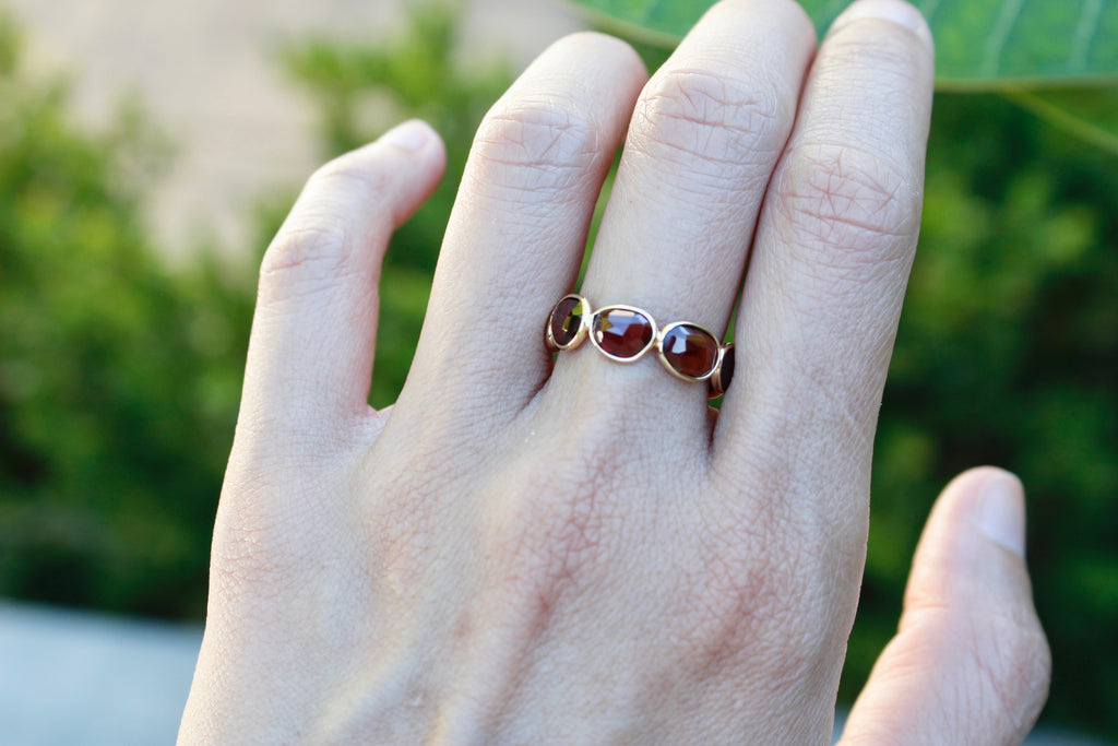 Aiyana Garnet Eternity Ring-Rings-Nari Fine Jewels-Nari Fine Jewels