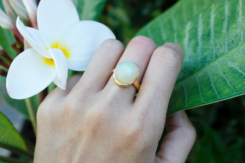Anya Opal Solitaire Ring-Rings-Nari Fine Jewels-Nari Fine Jewels