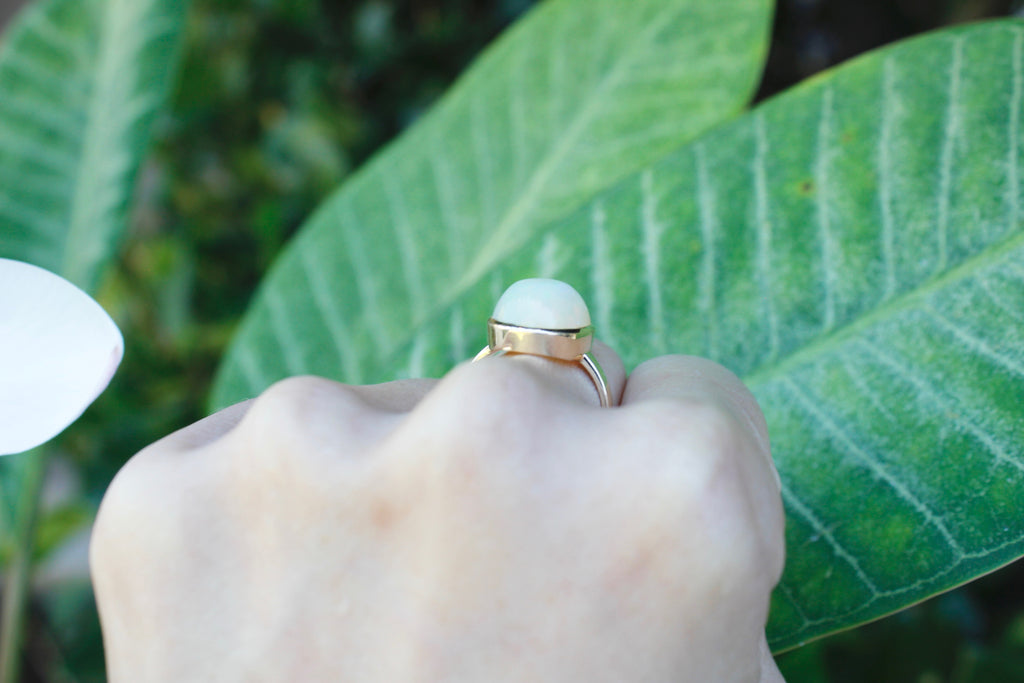 Anya Opal Solitaire Ring-Rings-Nari Fine Jewels-Nari Fine Jewels