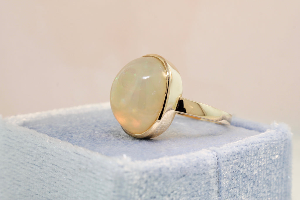 Anya Opal Solitaire Ring-Rings-Nari Fine Jewels-Nari Fine Jewels