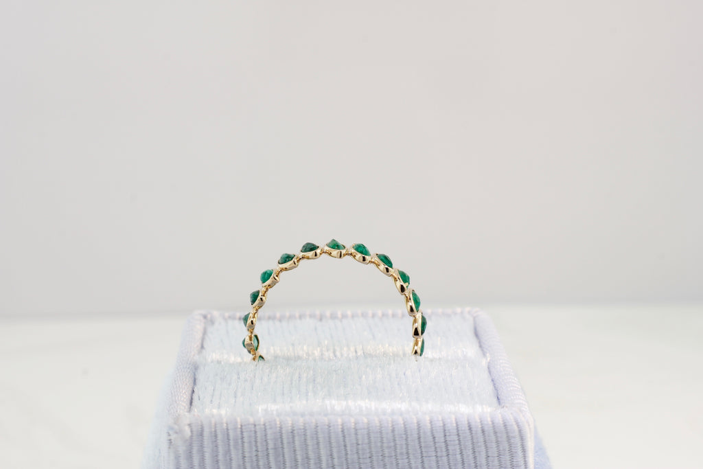 Aiyana Emerald Marquise Skinny Eternity Ring-Rings-Nari Fine Jewels-Nari Fine Jewels