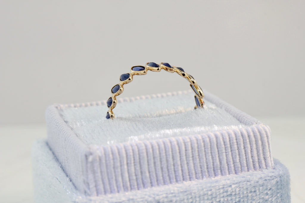Aiyana Sapphire Marquise Skinny Eternity Ring-Rings-Nari Fine Jewels-Nari Fine Jewels