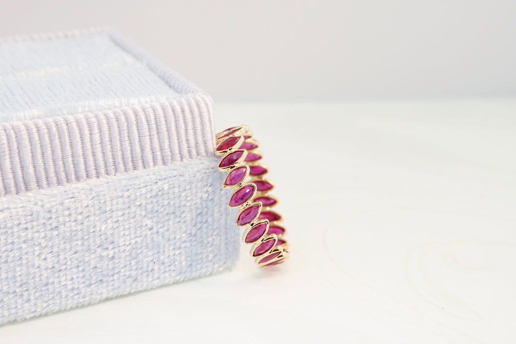 Aiyana Ruby Marquise Skinny Eternity Ring-Rings-Nari Fine Jewels-Nari Fine Jewels