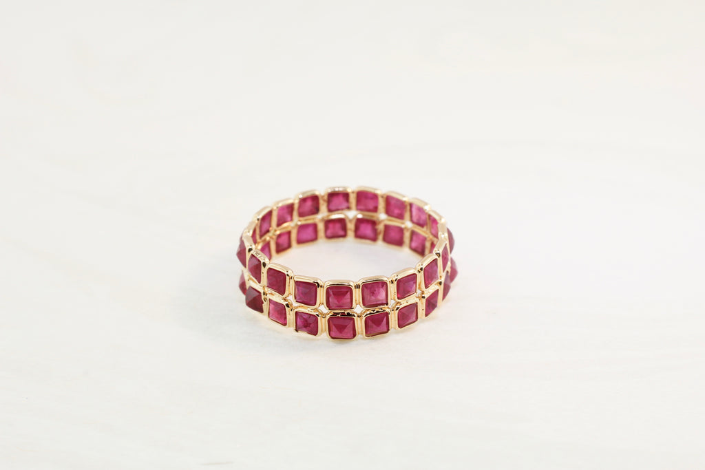 Aiyana Ruby Square Double Eternity Ring-Rings-Nari Fine Jewels-Nari Fine Jewels