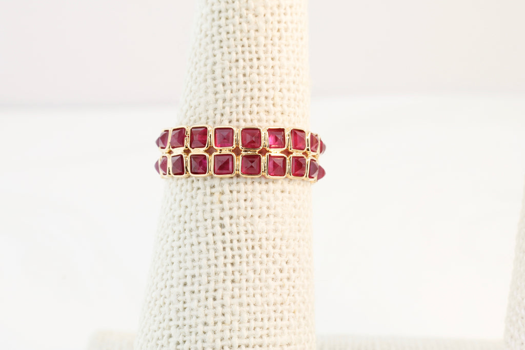 Aiyana Ruby Square Double Eternity Ring-Rings-Nari Fine Jewels-Nari Fine Jewels