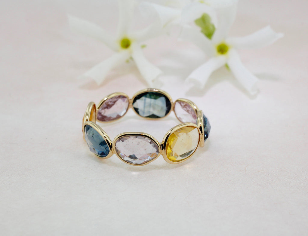 Aiyana Multi Colored Sapphires Horizontal Set Eternity Ring-Rings-Nari Fine Jewels-Nari Fine Jewels