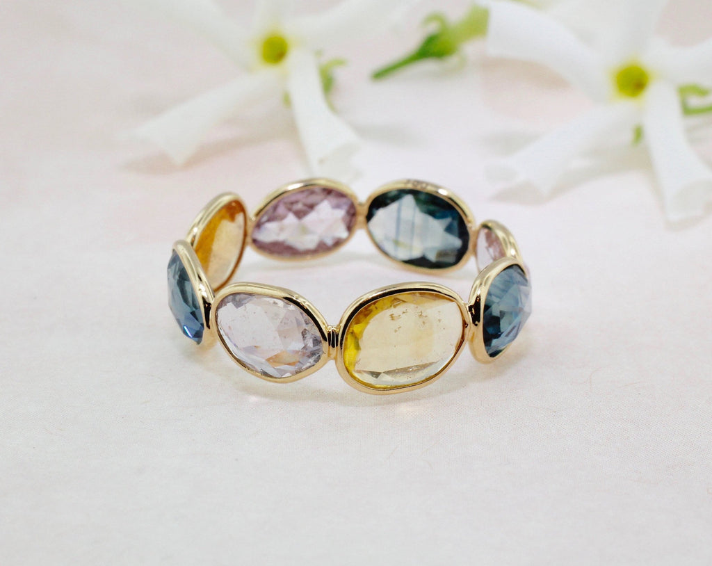 Aiyana Multi Colored Sapphires Horizontal Set Eternity Ring-Rings-Nari Fine Jewels-Nari Fine Jewels