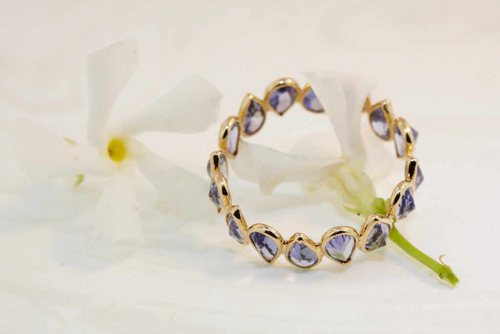 Aiyana Tanzanite Pear Shape Reverse Set Eternity Ring-Rings-Nari Fine Jewels-Nari Fine Jewels