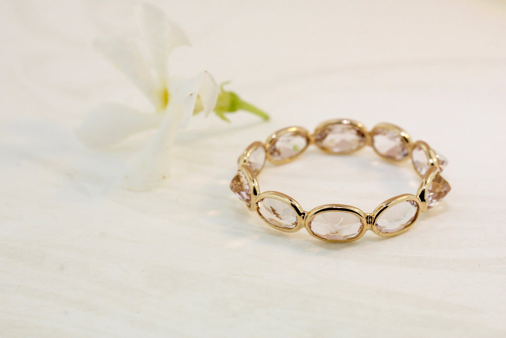 Aiyana Morganite Horizontal Eternity Ring-Rings-Nari Fine Jewels-Nari Fine Jewels
