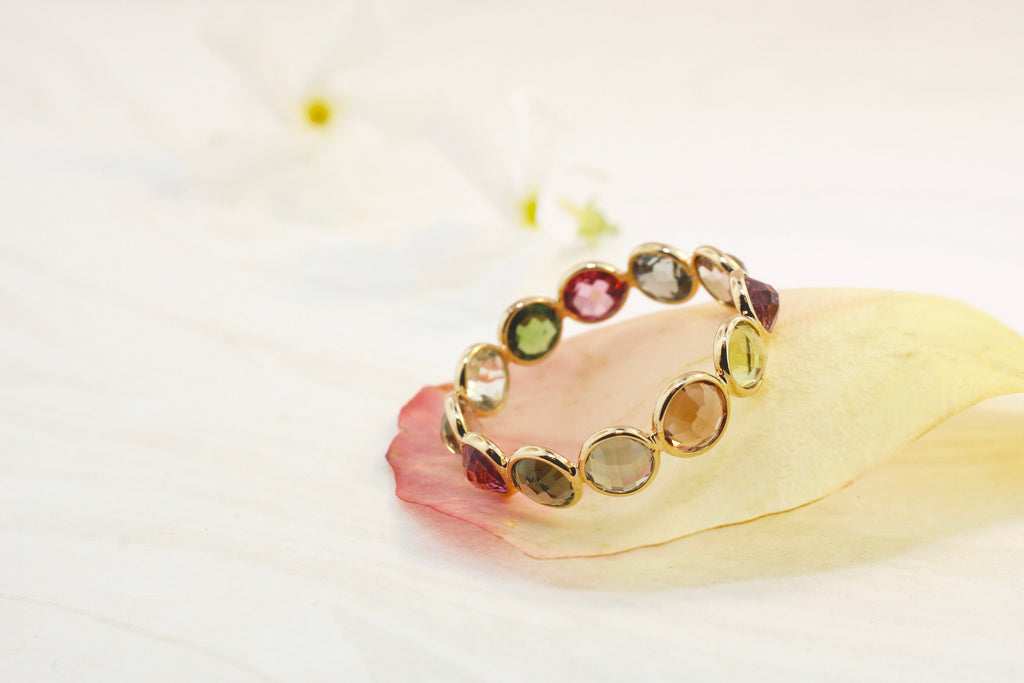 Aiyana Multi Colored Tourmaline Eternity Ring-Rings-Nari Fine Jewels-Nari Fine Jewels