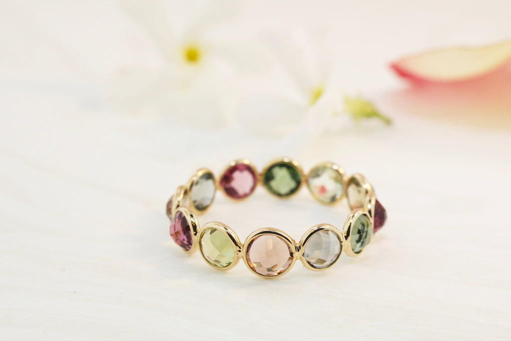 Aiyana Multi Colored Tourmaline Eternity Ring-Rings-Nari Fine Jewels-Nari Fine Jewels