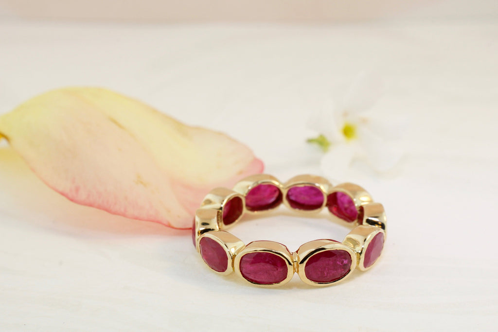 Niran Ruby Deep Bezel Eternity Ring-Rings-Nari Fine Jewels-Nari Fine Jewels