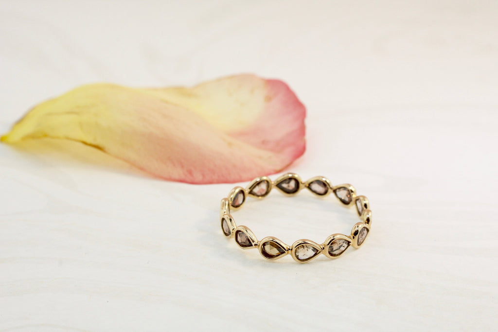 Aiyana Colored Diamond Pear Shape Skinny Eternity Ring-Rings-Nari Fine Jewels-Nari Fine Jewels