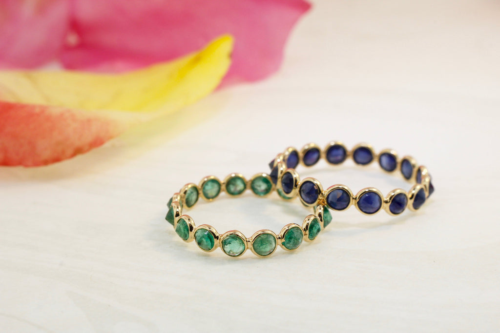 Aiyana Emerald Round Eternity Ring-Rings-Nari Fine Jewels-Nari Fine Jewels