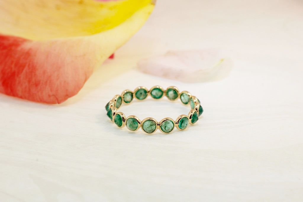 Aiyana Emerald Round Eternity Ring-Rings-Nari Fine Jewels-Nari Fine Jewels