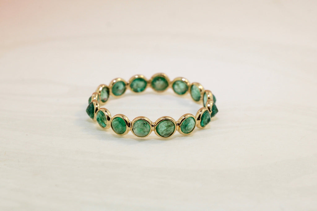 Aiyana Emerald Round Eternity Ring-Rings-Nari Fine Jewels-Nari Fine Jewels