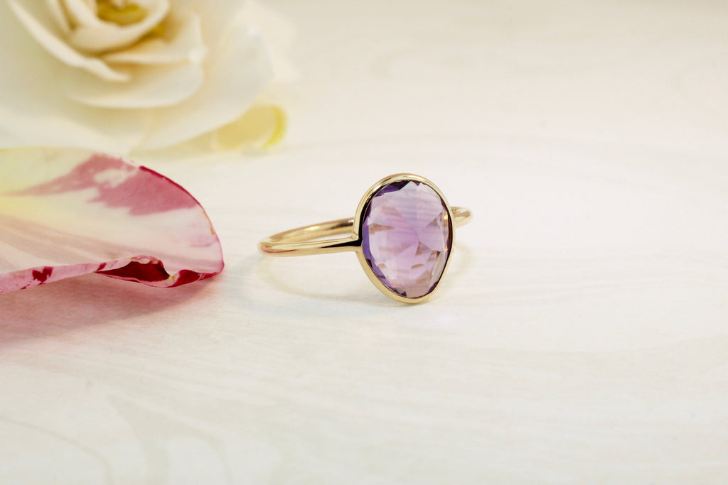 Jolie Amethyst Solitaire Ring-Rings-Nari Fine Jewels-Nari Fine Jewels