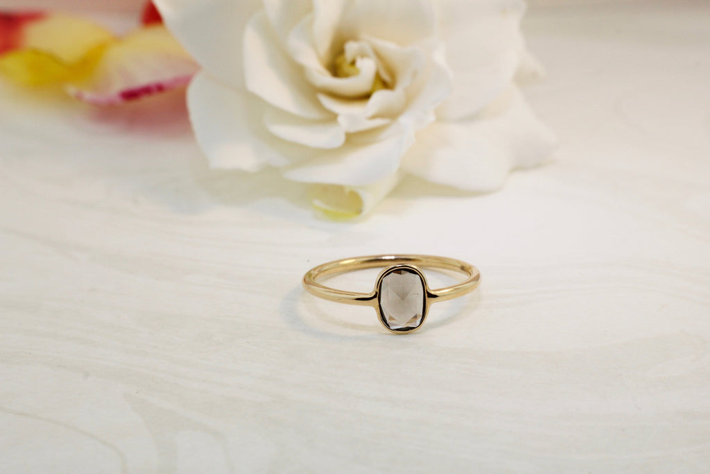 Jolie Diamond Rose Cut Cushion Solitaire Ring-Rings-Nari Fine Jewels-Nari Fine Jewels