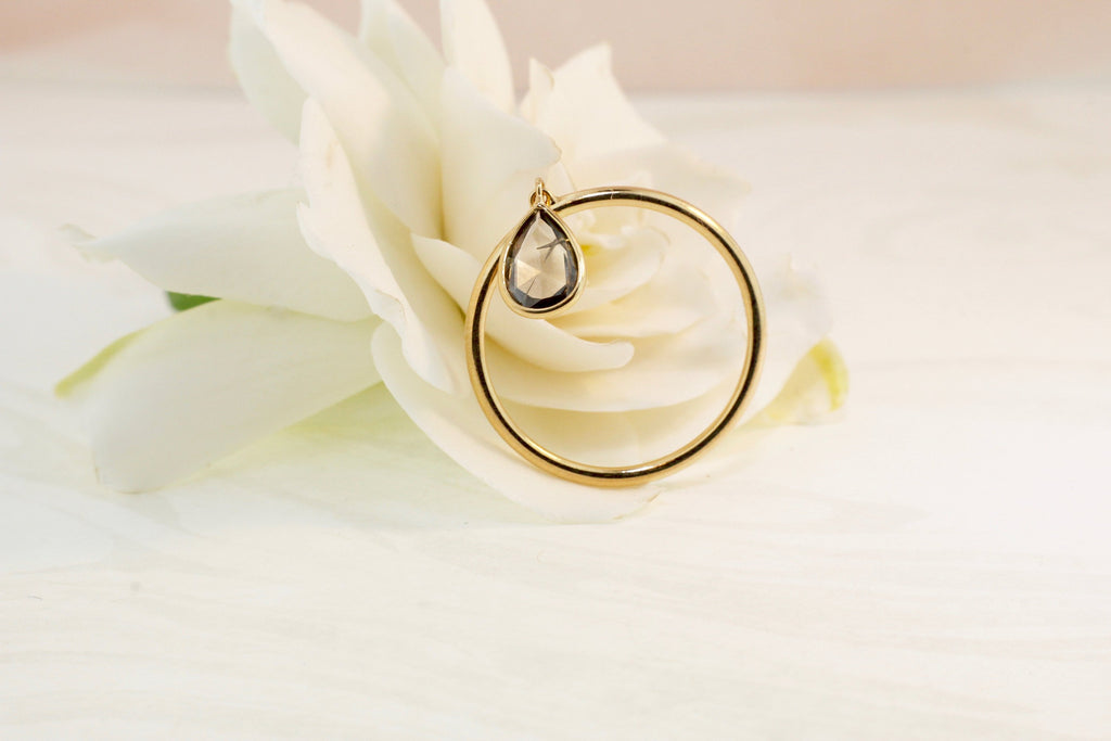 Cassia Diamond Solitaire Dangling Ring-Rings-Nari Fine Jewels-Nari Fine Jewels