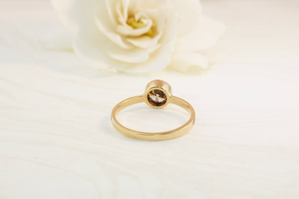 Bella Diamond Solitaire Micro Pavé Ring-Rings-Nari Fine Jewels-Nari Fine Jewels