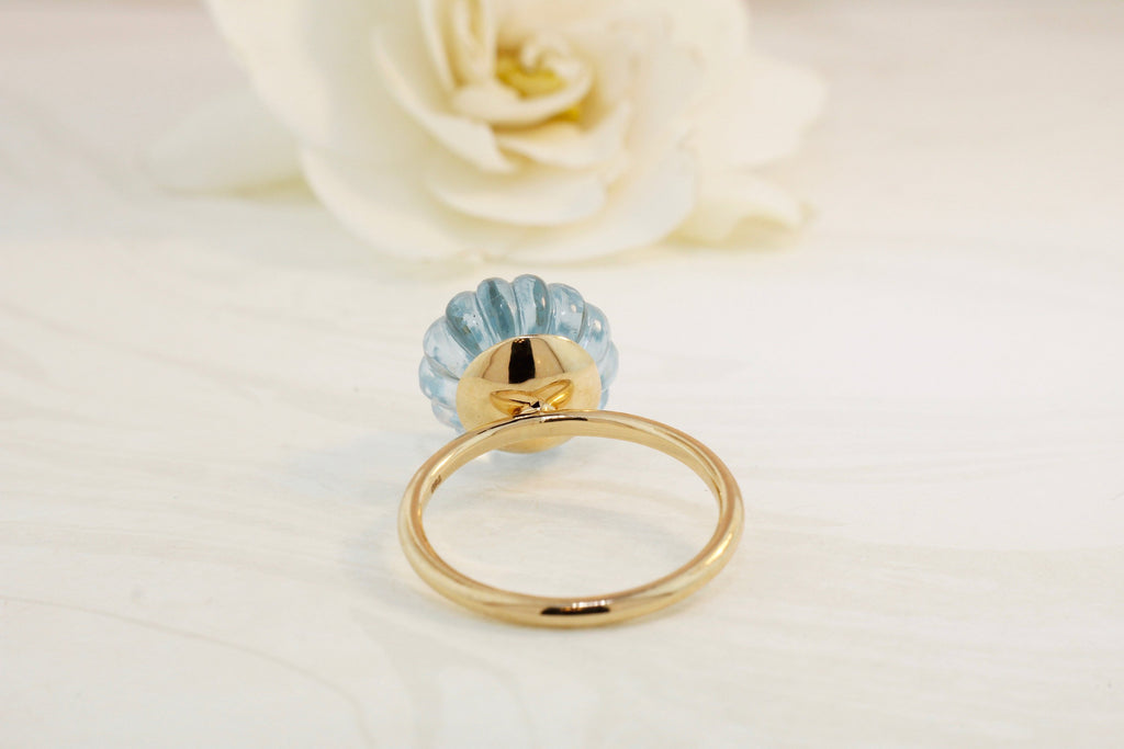 Dahlia Aquamarine Bead Ring-Rings-Nari Fine Jewels-Nari Fine Jewels