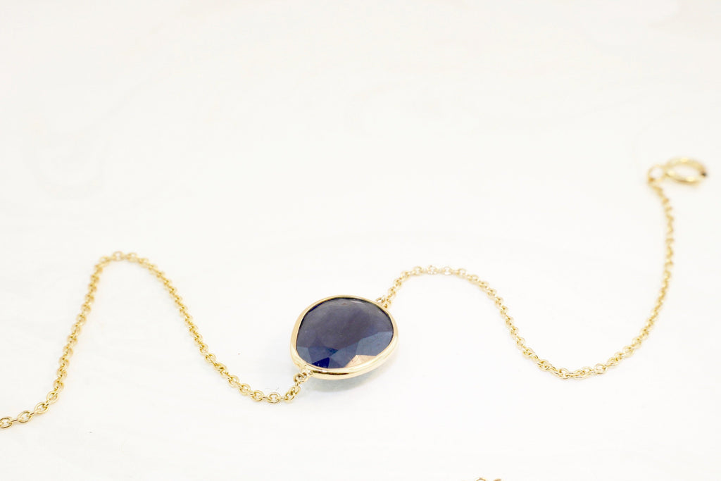 Dara Sapphire Solitaire Bracelet-Bracelets-Nari Fine Jewels-Nari Fine Jewels