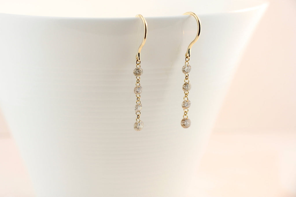 Raine Diamond Minimalist Floating Dangle Earrings-Earrings-Nari Fine Jewels-Nari Fine Jewels