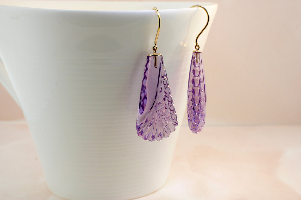 Adira Amethyst Drop Earrings-Earrings-Nari Fine Jewels-Nari Fine Jewels