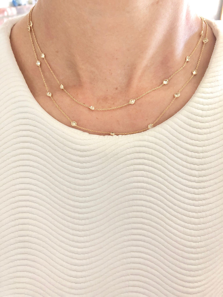 Stella Diamond Round Brilliant Station Necklace-Necklaces-Nari Fine Jewels-Nari Fine Jewels