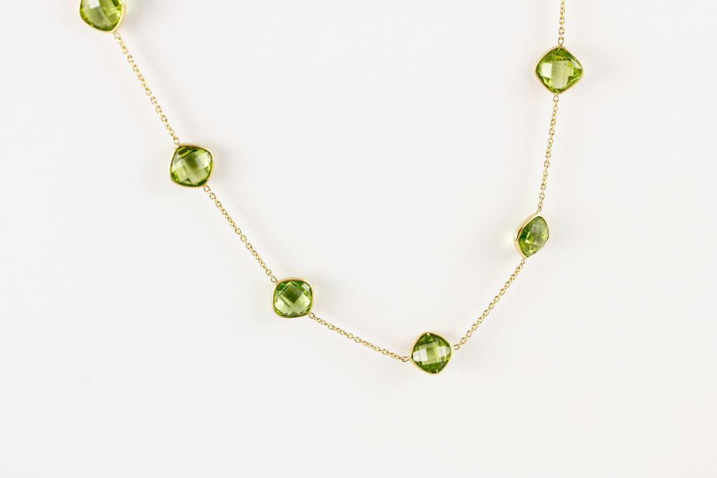 Stella Peridot Station Necklace-Necklaces-Nari Fine Jewels-Nari Fine Jewels