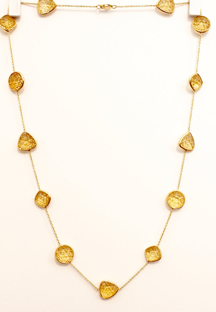 Stella Citrine Honeycomb Station Necklace-Necklaces-Nari Fine Jewels-Nari Fine Jewels
