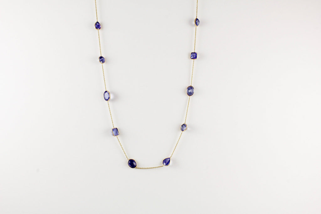 Stella Tanzanite Station Necklace-Necklaces-Nari Fine Jewels-Nari Fine Jewels