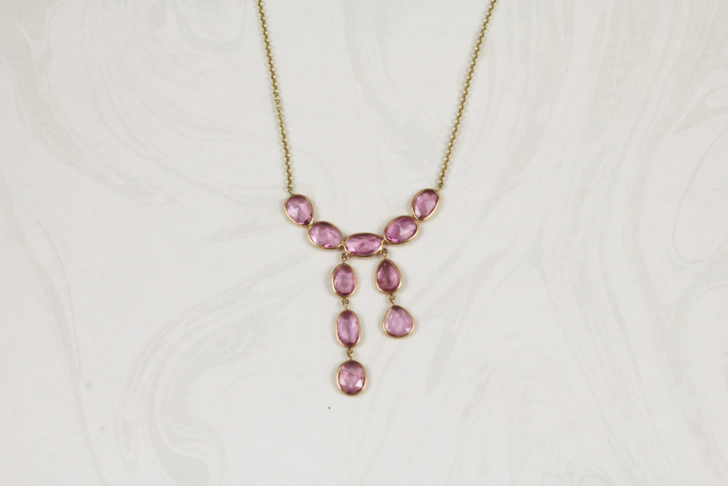 Anoosh Pink Sapphire Chandelier Necklace-Necklaces-Nari Fine Jewels-Nari Fine Jewels