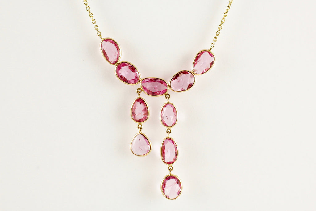 Anoosh Pink Sapphire Chandelier Necklace-Necklaces-Nari Fine Jewels-Nari Fine Jewels