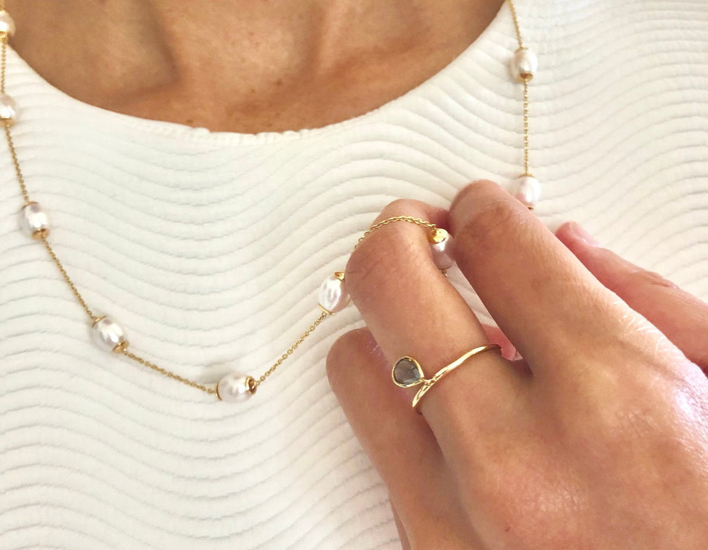 Cassia Diamond Solitaire Dangling Ring-Rings-Nari Fine Jewels-Nari Fine Jewels