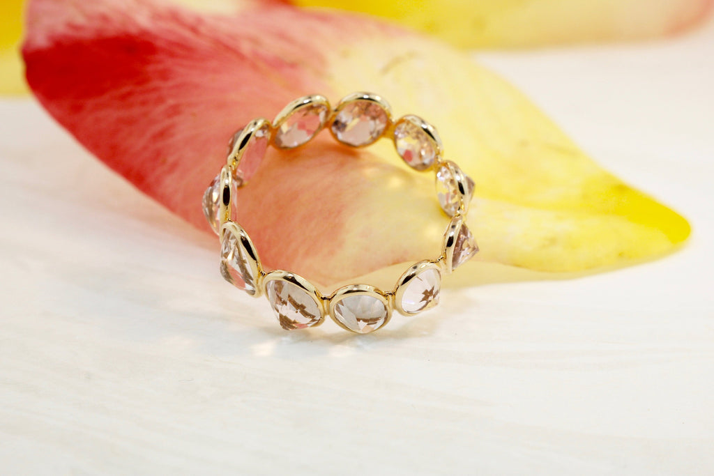 Aiyana Morganite Oval Eternity Ring-Rings-Nari Fine Jewels-Nari Fine Jewels