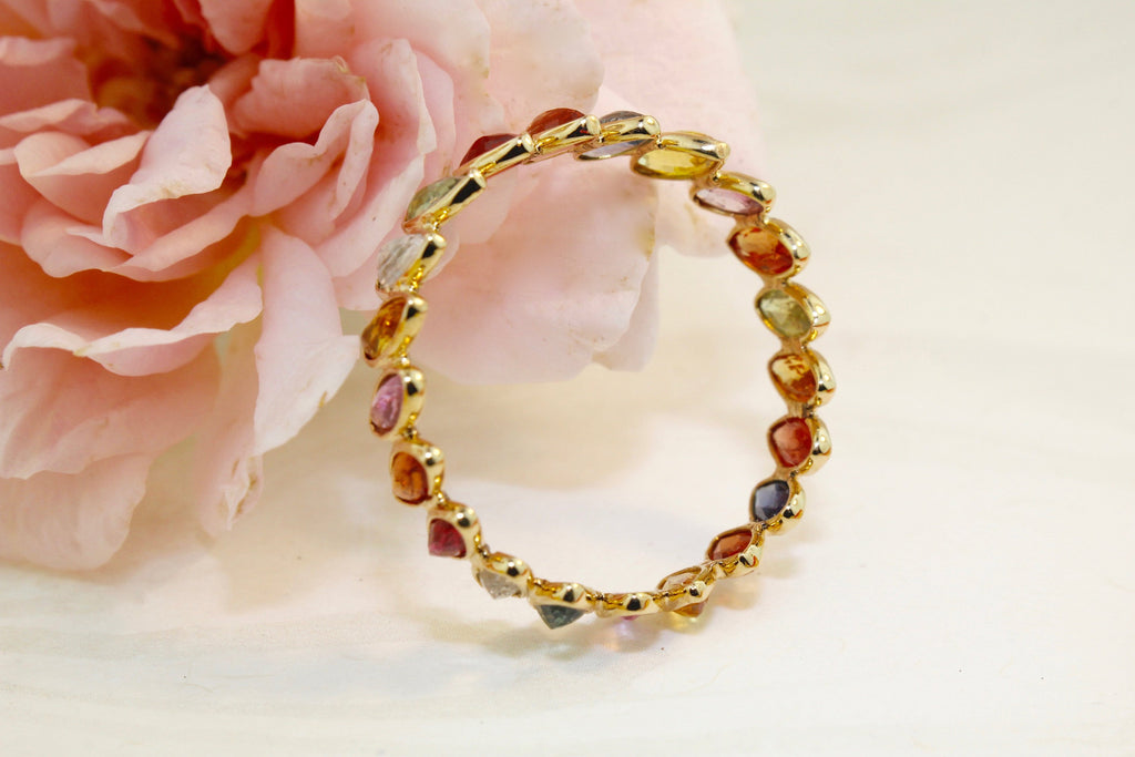 Aiyana Multi Colored Sapphire Marquise Eternity Ring-Rings-Nari Fine Jewels-Nari Fine Jewels