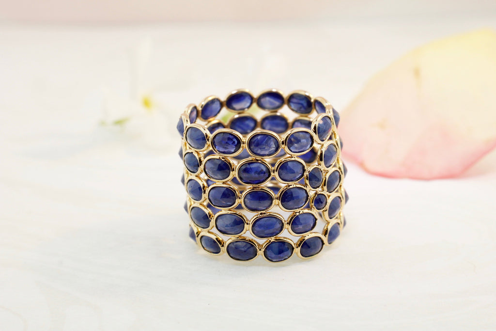 Aiyana Sapphire Five Row Eternity Ring-Rings-Nari Fine Jewels-Nari Fine Jewels