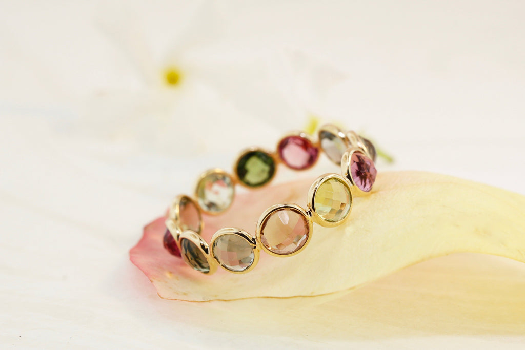 Aiyana Multi Colored Tourmaline Eternity Ring-Rings-Nari Fine Jewels-Nari Fine Jewels
